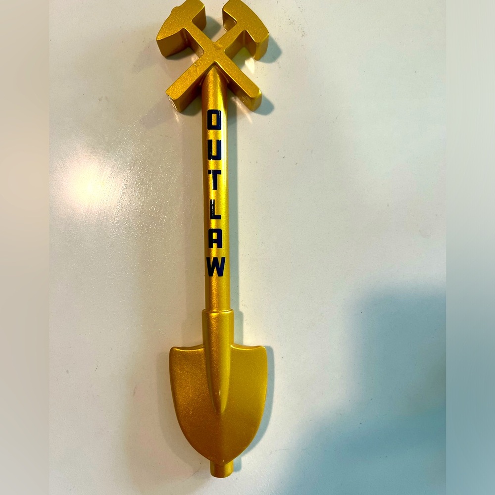 TIVOLI BREWING ROCKY MOUNTAIN OUTLAW GOLD RUSH Draft beer tap handle. COLORADO